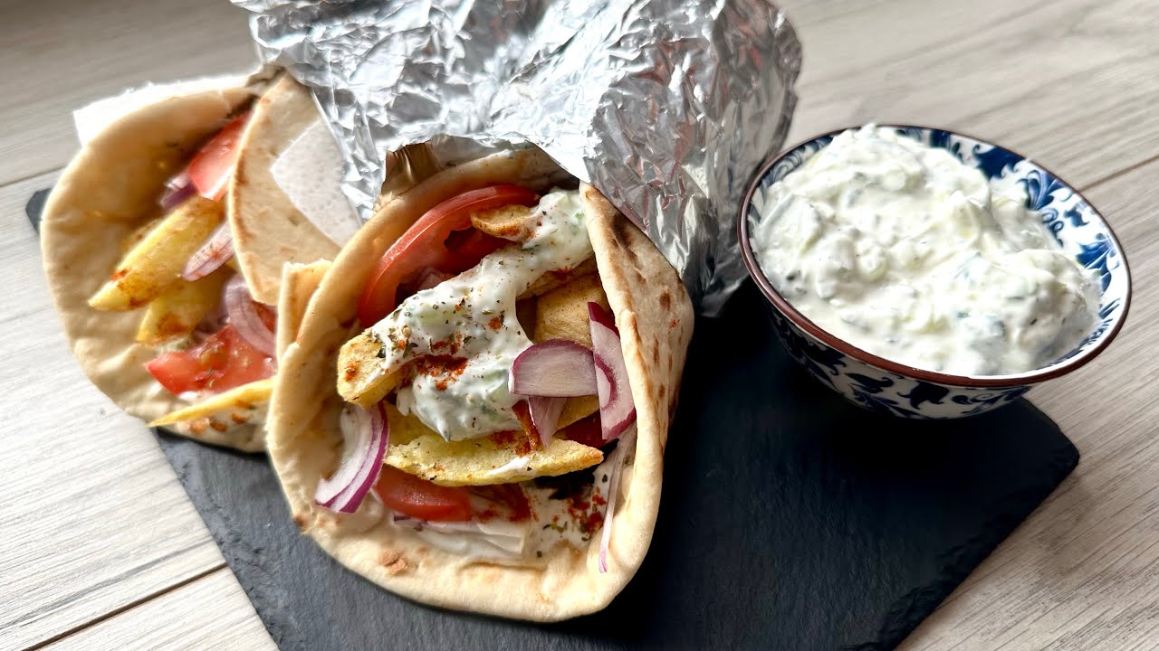 🥙 Gyros de pui autentic grecesc 💯 Cum se face sosul tzatziki 