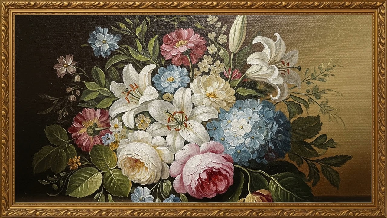 Hand-Painted Floral Composition | Museum-Inspired Display