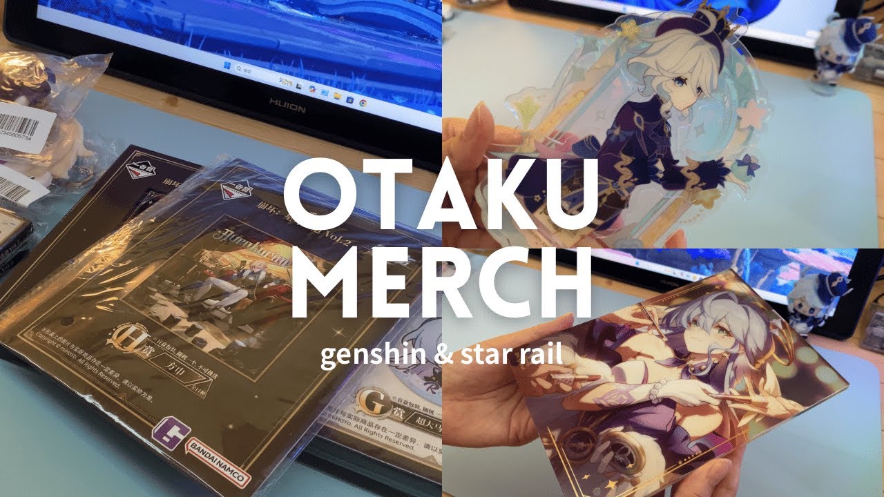 🐾unboxing otaku merch | 暑すぎてツラいからグッズ開封する | スタレ一番くじ,原神グッズ開封
