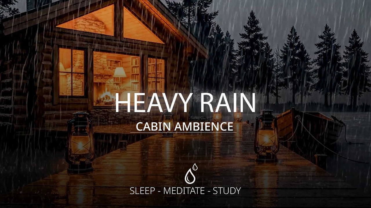 Heav Rain Sounds for Deep Sleep Lakeside Cabin | Rain Ambience