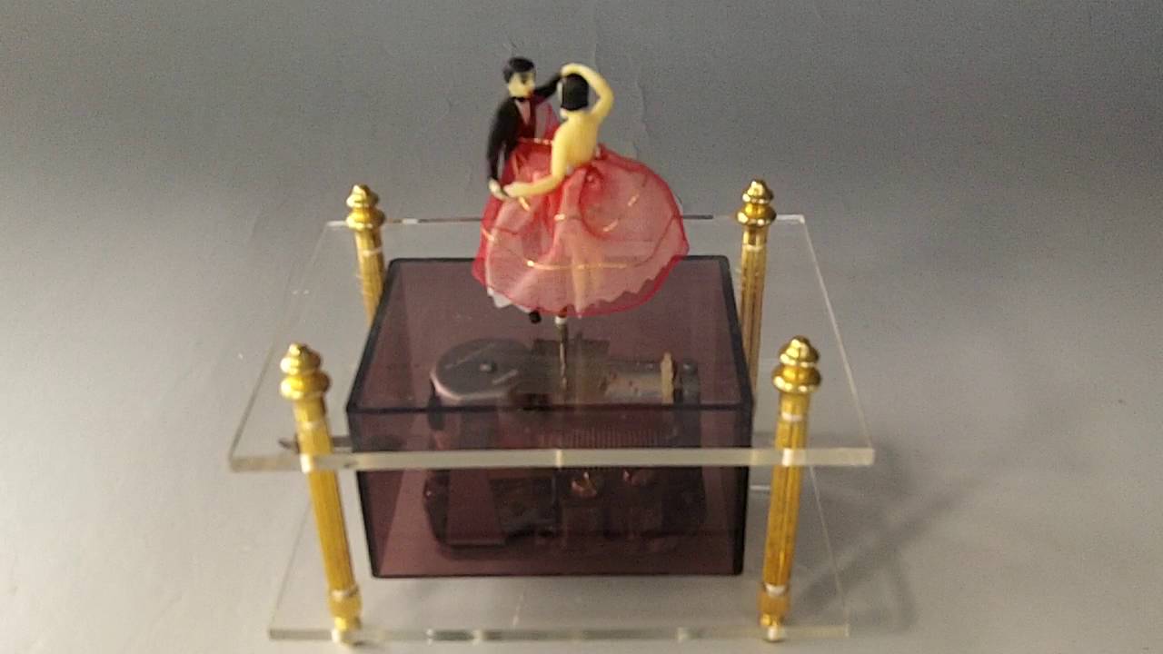VINTAGE DANCING BALLERINA MUSIC BOX AUTOMATON