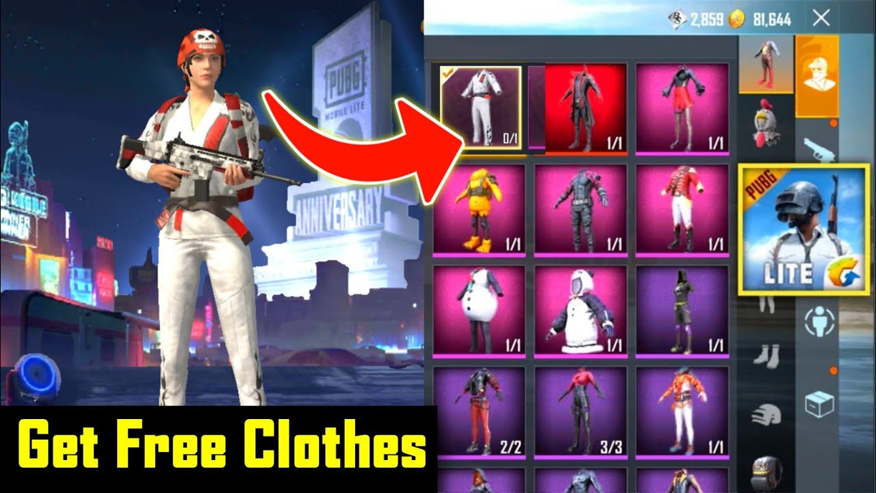 How to get Free clothes in pubg mobile lite Permanent Outfit | how to get free dress in pubg lite