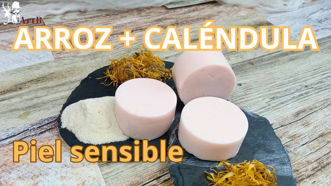 Cómo hacer jabón de glicerina con arroz y caléndula | Receta fácil para piel sensible