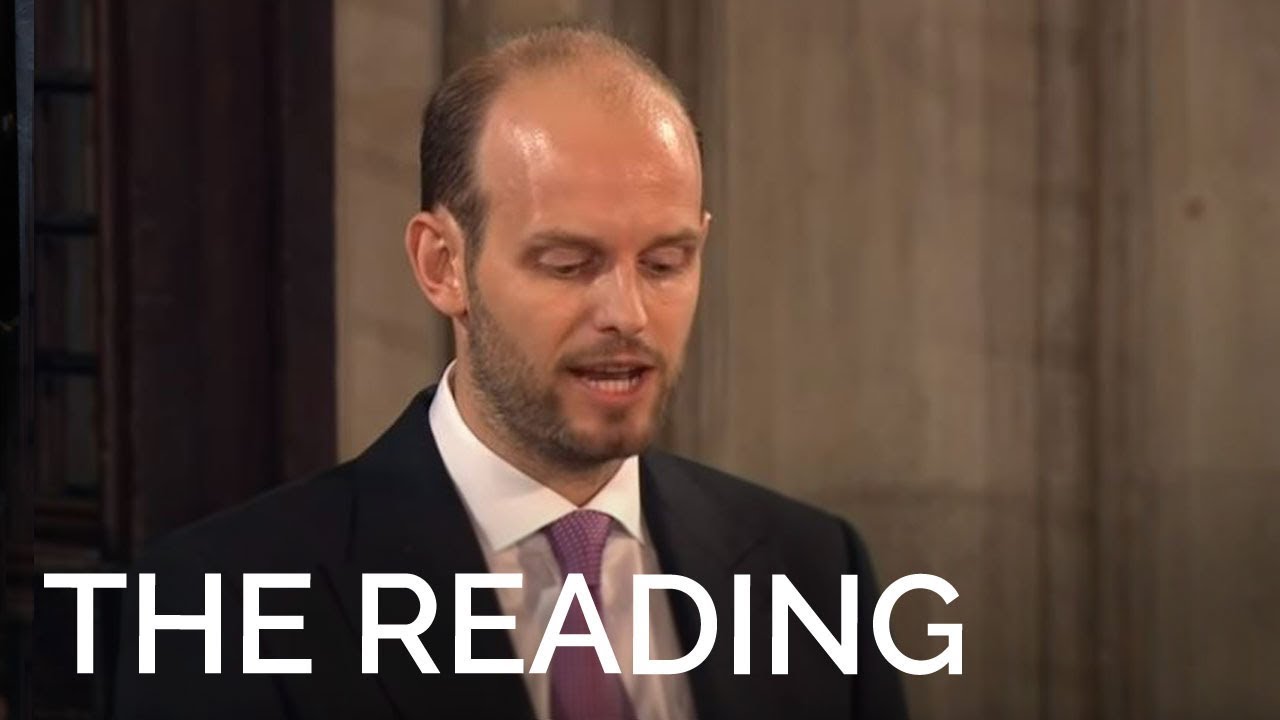 The Royal Wedding: Mr Charles Brooksbank gives a reading