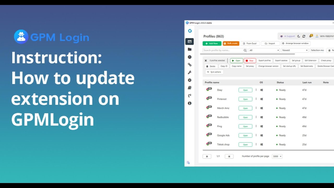 Guide to Updating Extensions for Profiles on GPM Login
