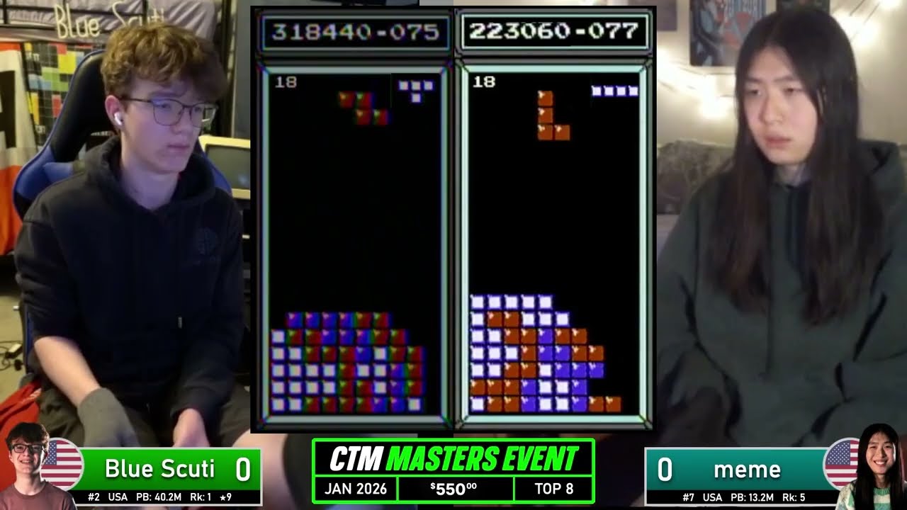 MONSTER SCORE!! Blue Scuti, Meme | Top 8 | January 2026 | Classic Tetris Monthly