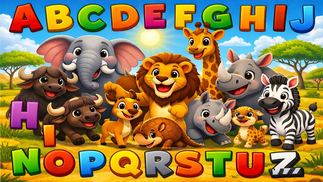 🎵 Canción ABC del Safari 🦁 | Aprende el Abecedario y los Colores