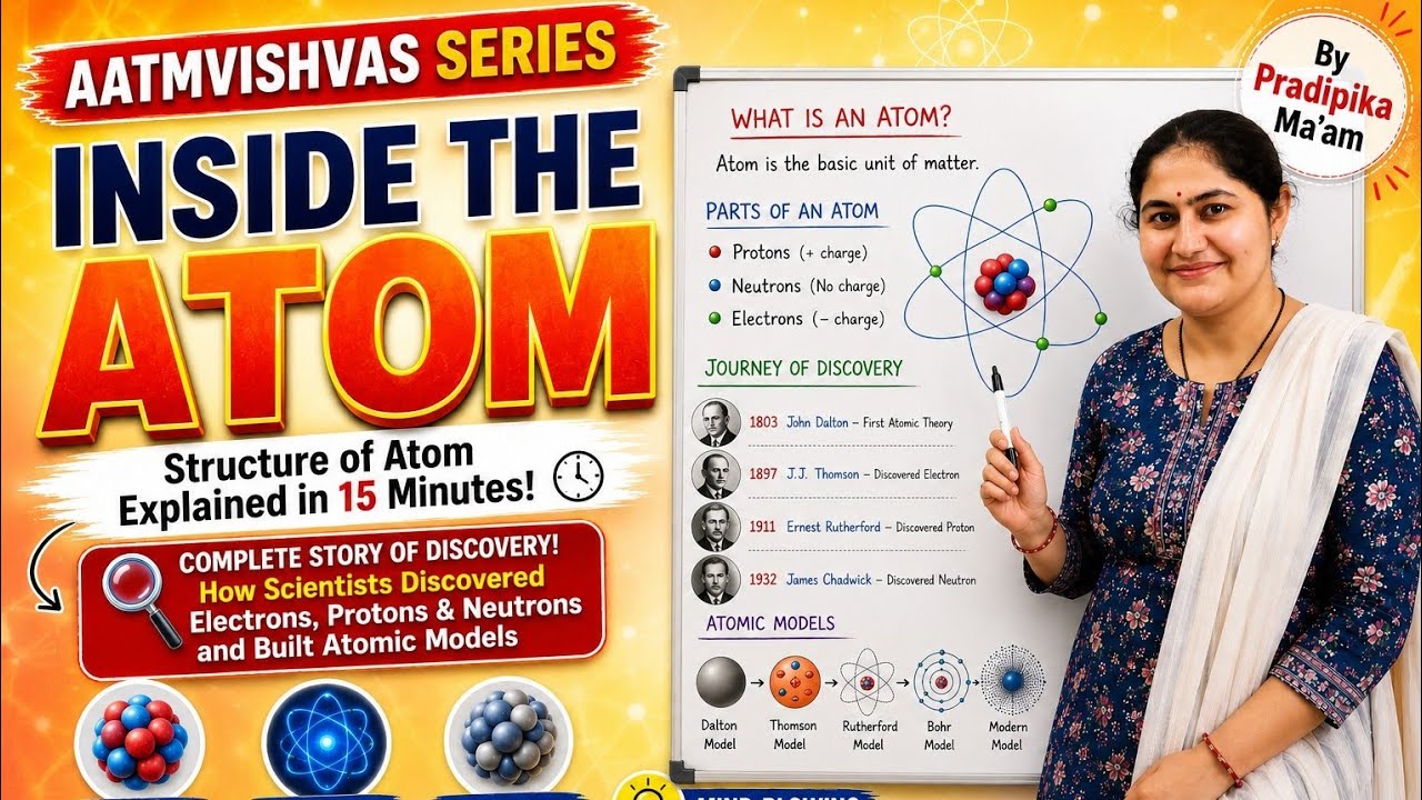 Inside the Atom ⚛️ | Structure of Atom Explained in 15 Minutes (Protons, Neutrons, Electrons)
