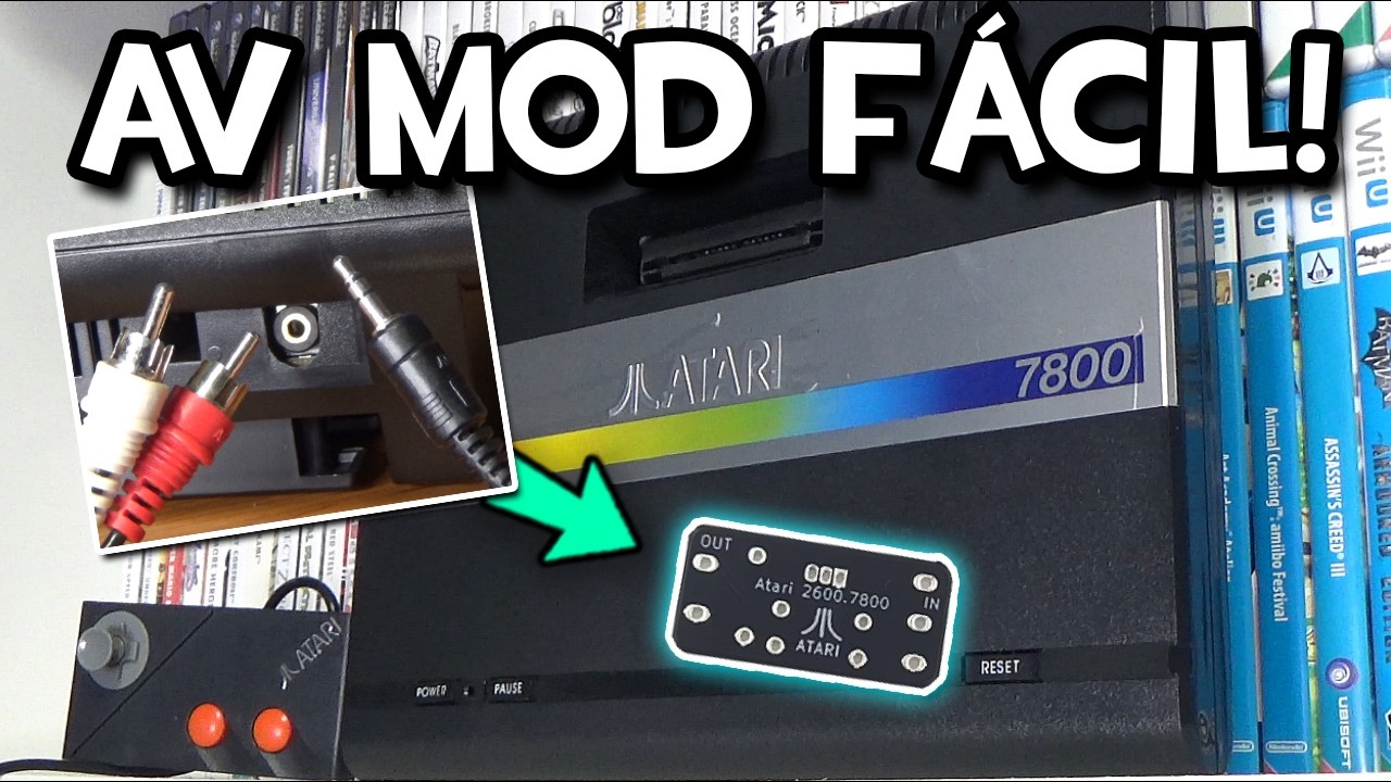 Mod AV para ATARI 7800 F&Aacute;CIL y BARATO!