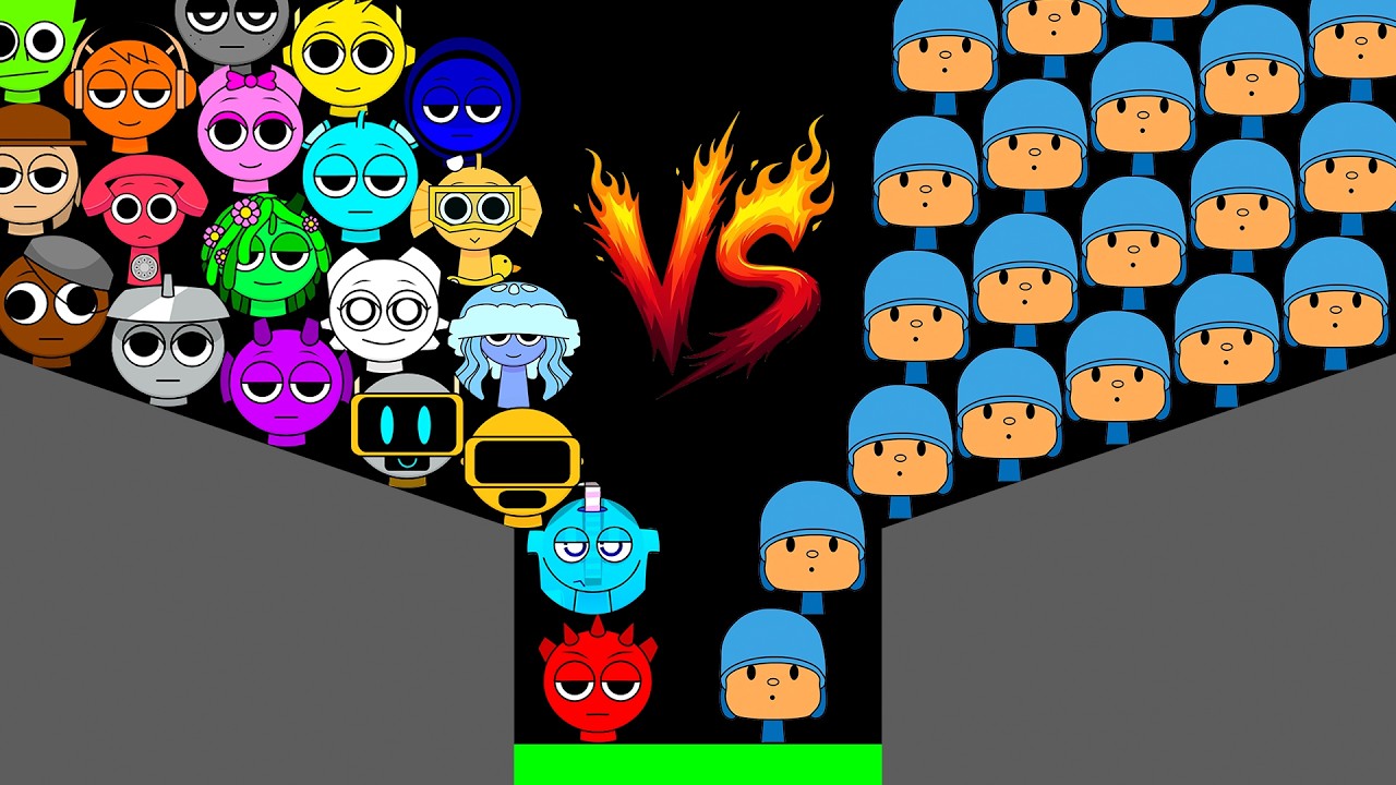 25 SPRUNKI VS 25 Sprunki POCOYO Algodoo Marble Race Tournament - Who will be the Champion?