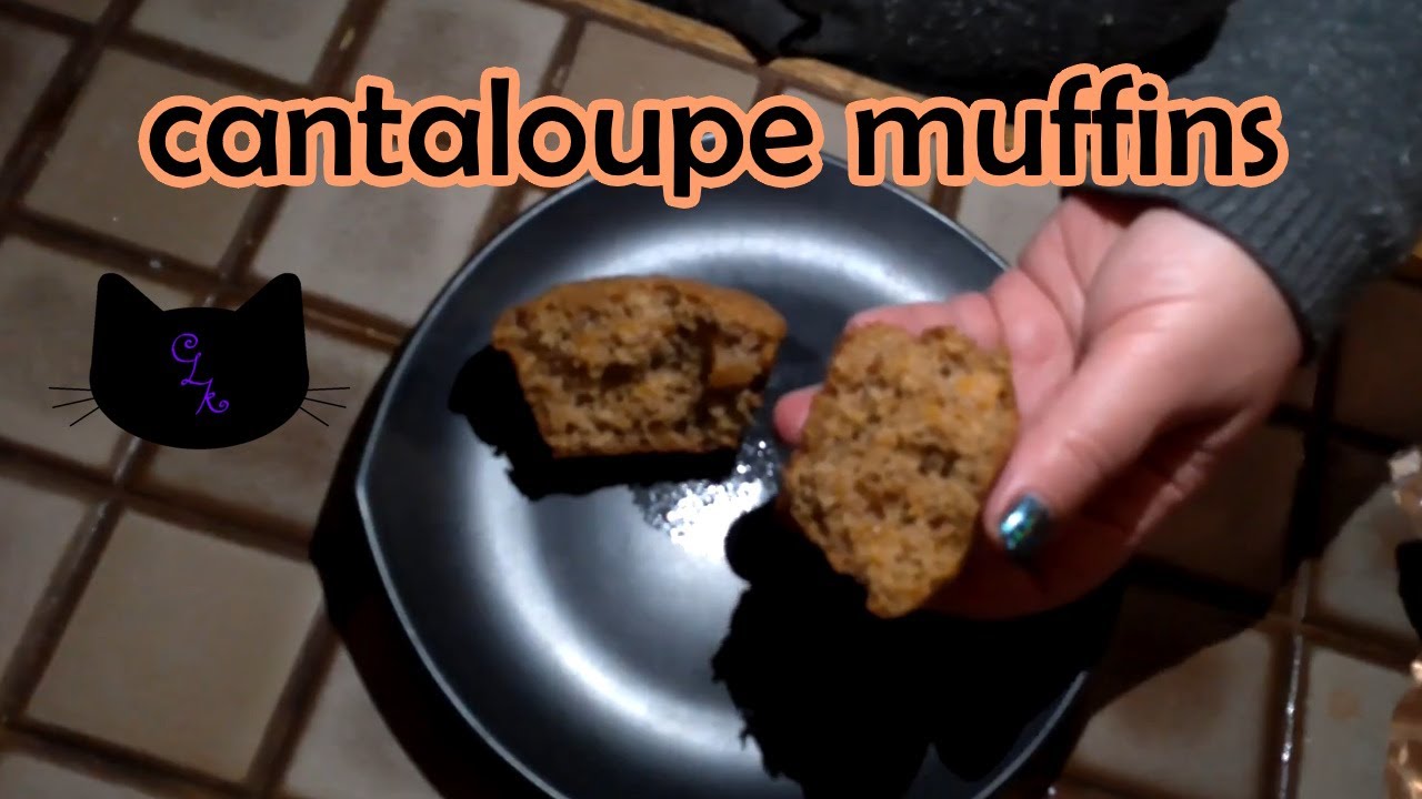 making cantaloupe muffins