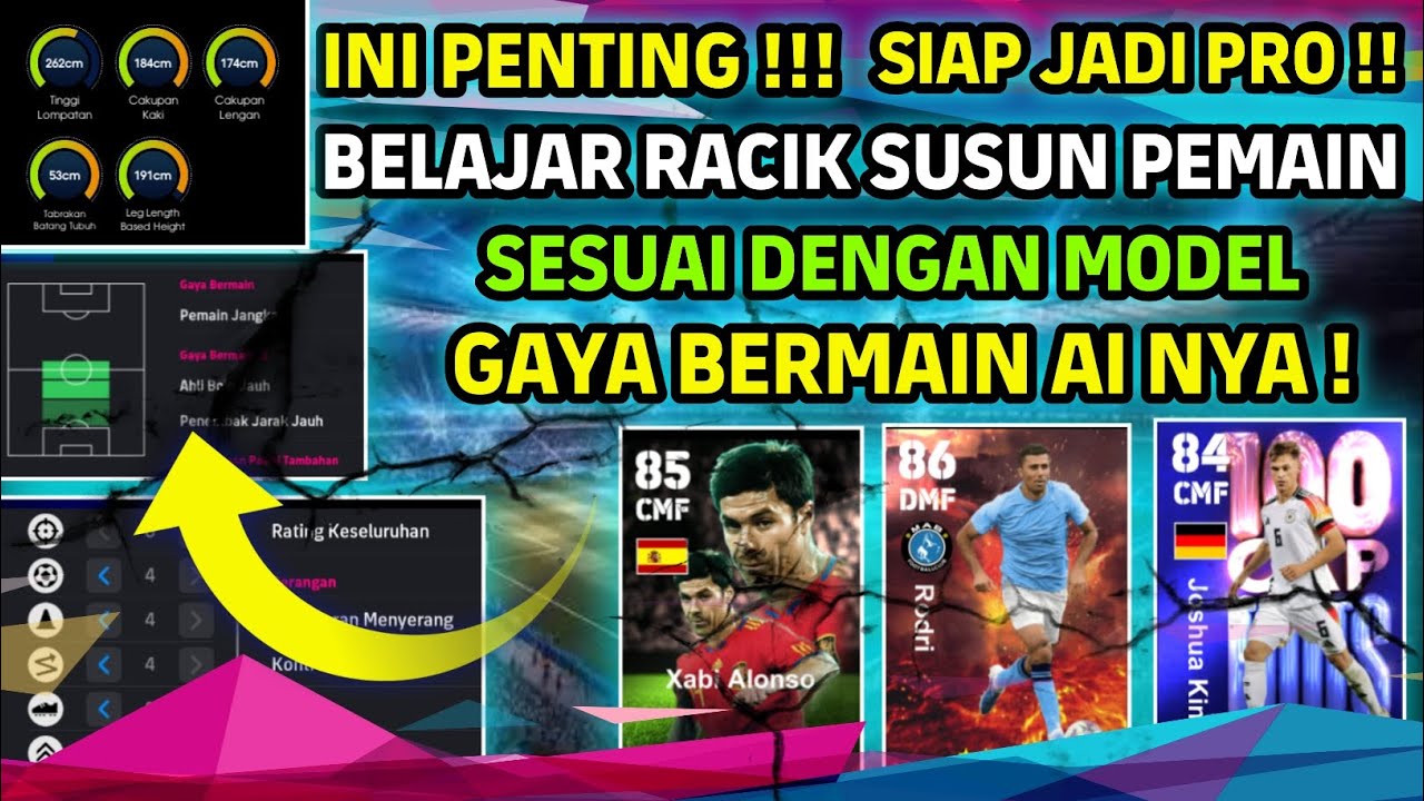 BELAJAR CARA MERACIK SUSUN PEMAIN DENGAN MODEL GAYA AI SAMPAI TEMBUS KE DIVISI SATU EFOOTBALL 2026 