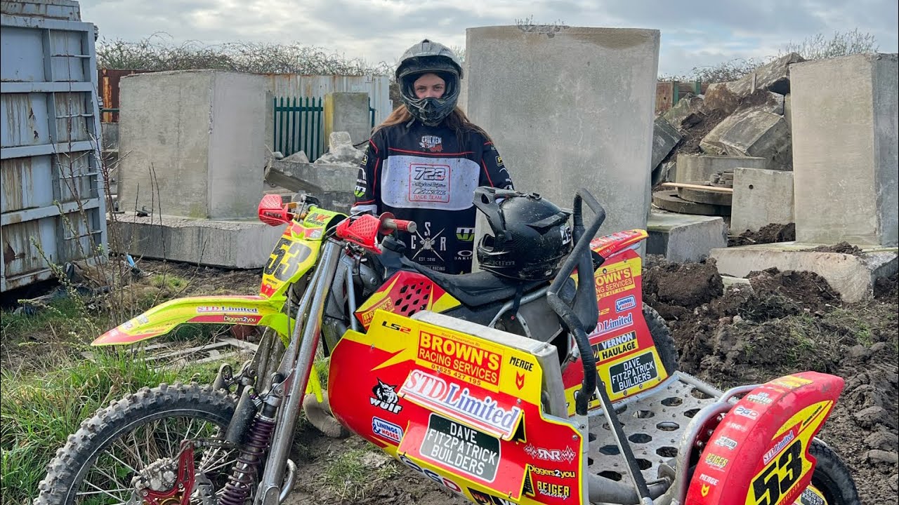 Training for Weston Super Mare Beach Race 2023 on a 700cc 2stroke WHTsidecar