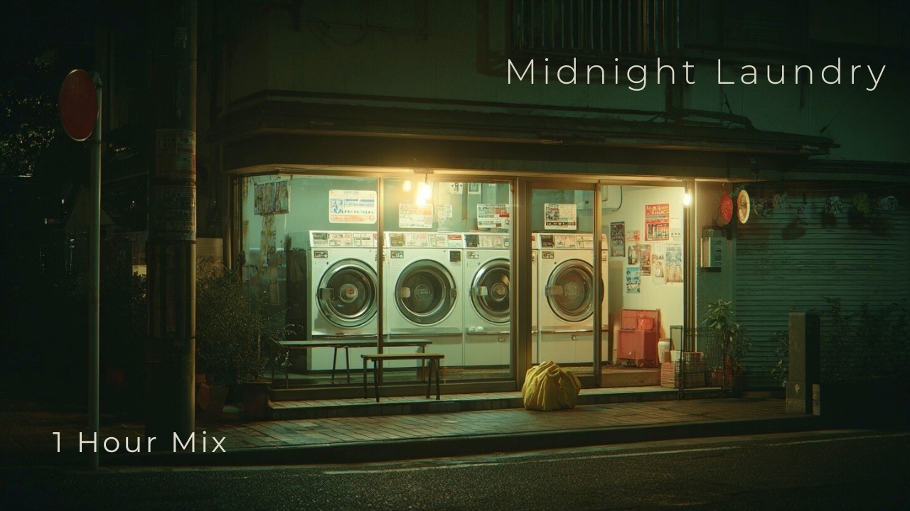 Midnight Coin Laundry in Japan 🧺 Cozy Lofi Hip Hop [1 Hour for Study / Relax]