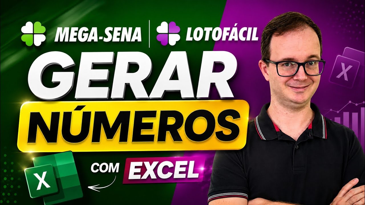 🍀Como Gerar Números para Loterias no Excel - Lotofacil e MegaSena