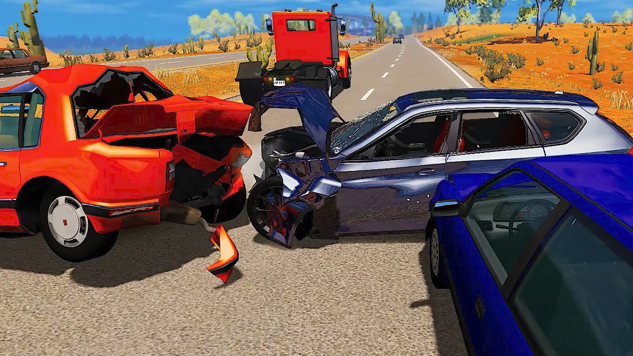 Crazy High Speed Traffic Car Crashes #5 BeamNG Drive | OTG SCOOT GAMES