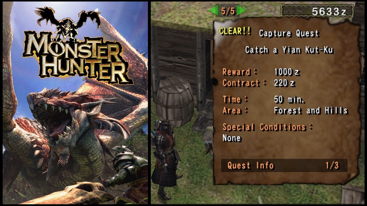 Monster Hunnter 1_Capture Yian Kut ku_Great Sword