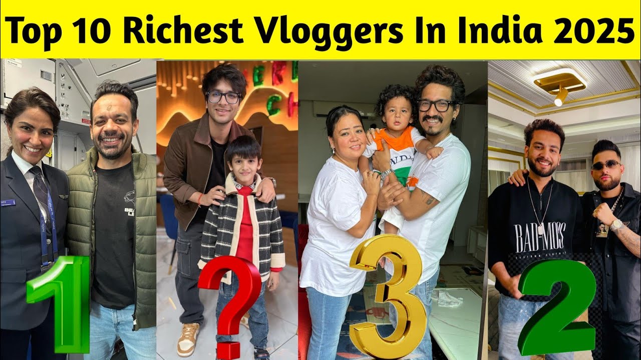 Top 10 Richest Vloggers in India in 2025 | Sourav Joshi Vlogs, Jatt Prabhjot, Uk07 Rider, Js Films