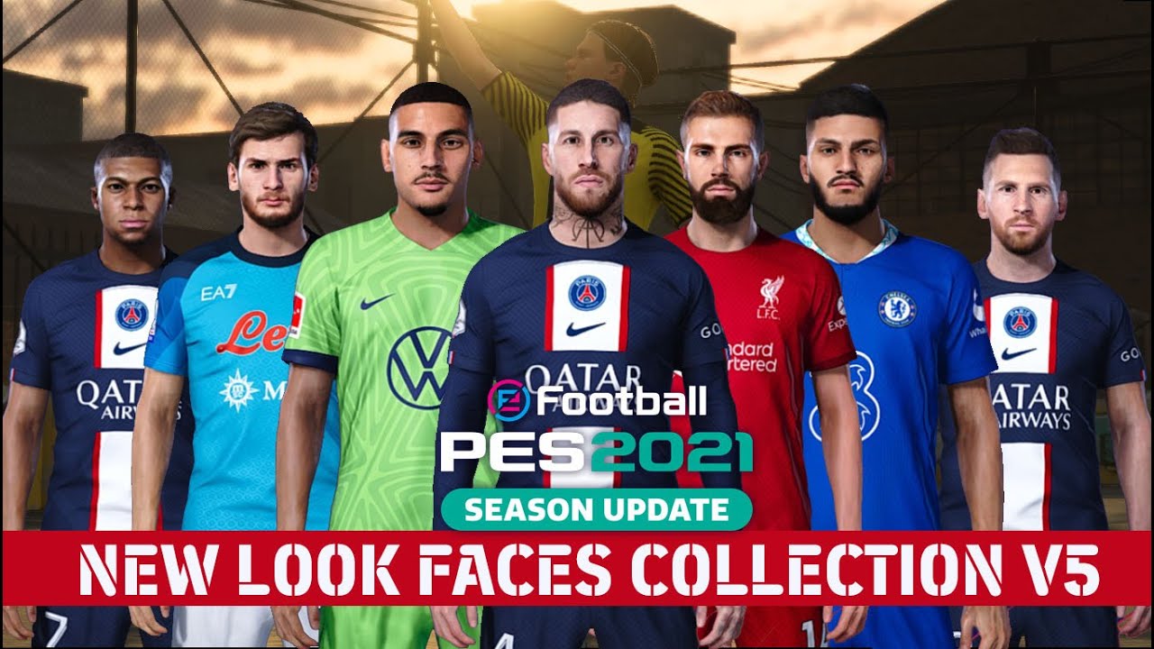 PES 2021 | NEW LOOK FACES COLLECTION V5 | FT MESSI, MBAPPE, RAMOS