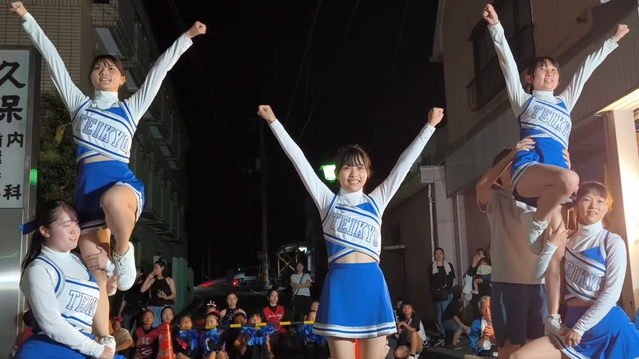【チアリーディング】帝京第五高等学校チアリーディング部ブルースターズ(BLUE STARS)＆NPO法人おおずスポーツクラブチアダンスチームシャイニーズ 新谷夏祭り2025 7/23