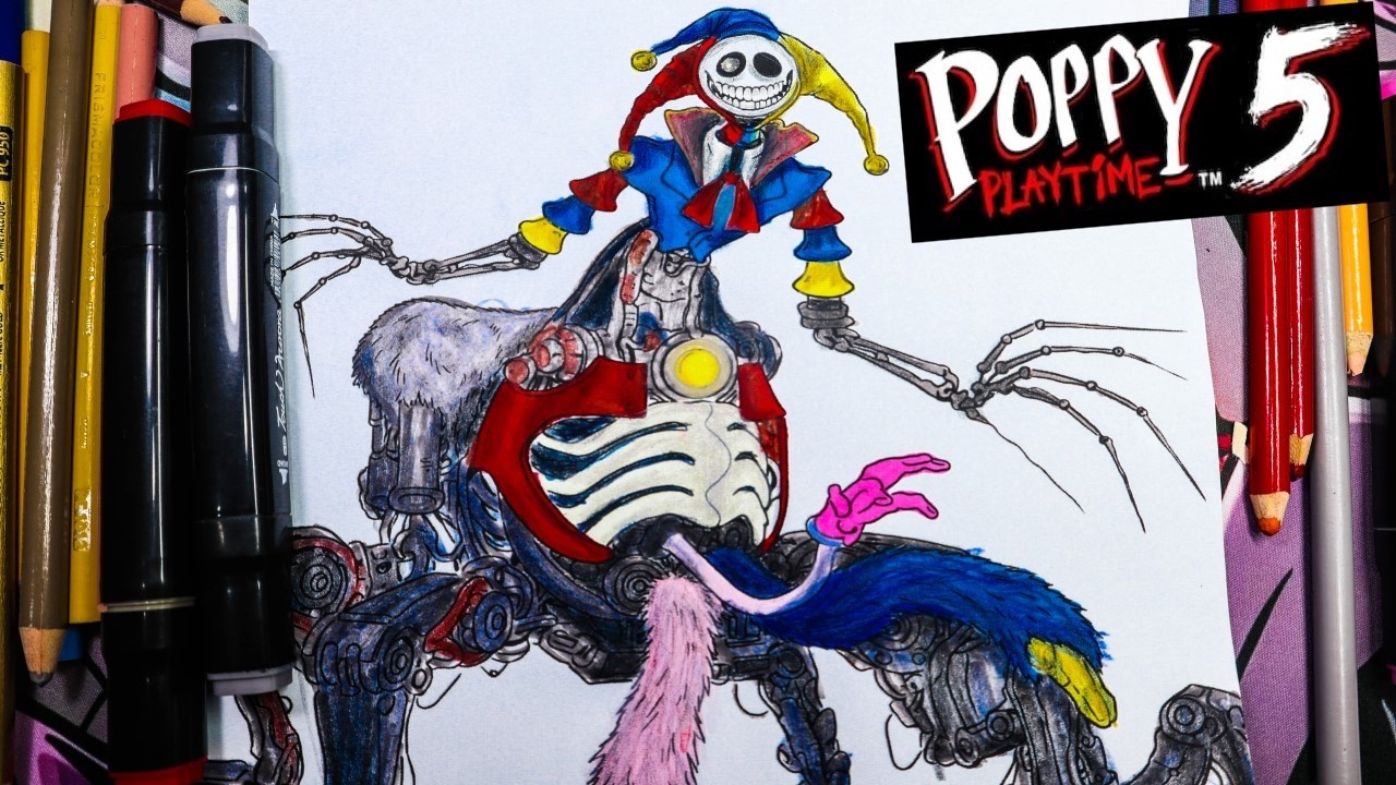 Dibujo THE PROTOTYPE de POPPY PLAYTIME 5 (cuerpo completo) | Dibujo para colorear Poppy Playtime 5