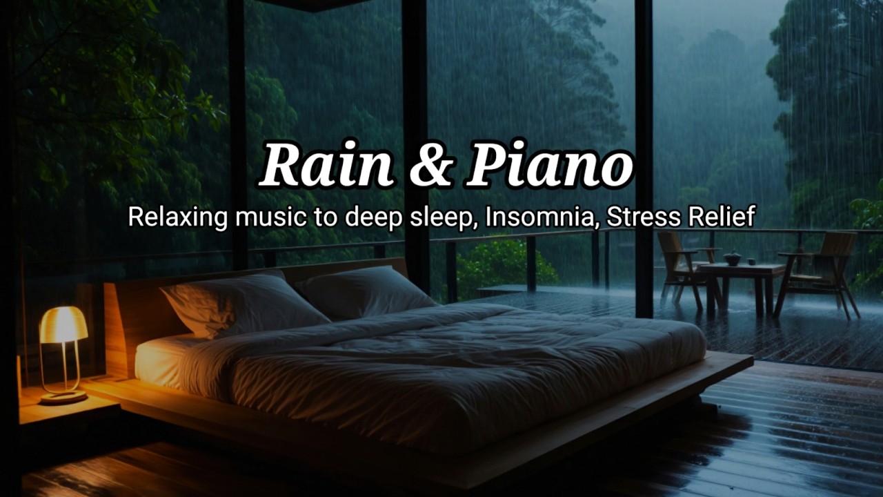 Rain & Piano Music for Sleep | Sleep fast in minutes | Quiet Rain, Soft Piano, Peaceful Night - ASMR