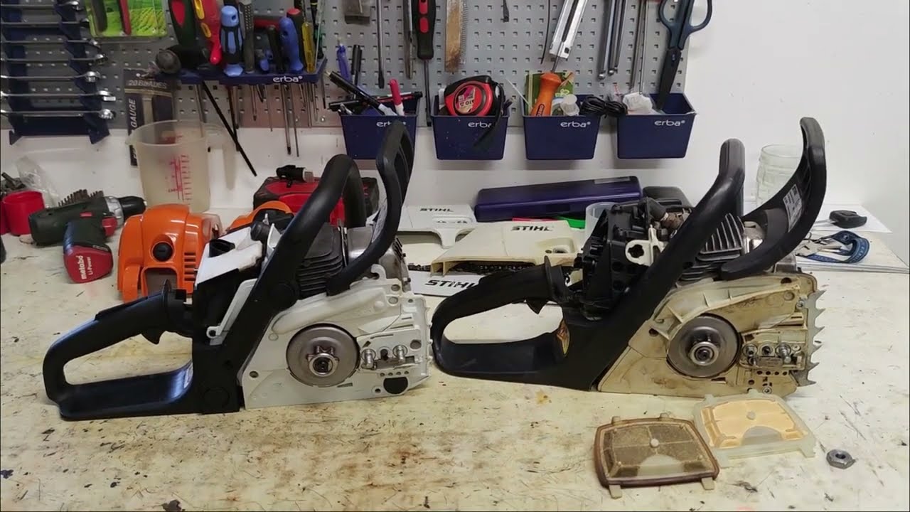 Stihl MS180 VS. Stihl MS181 same bar & chain láncfűrész / chainsaw összehasonlítás