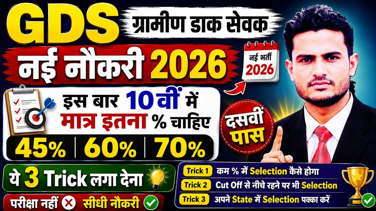 GDS New Vacancy for 10th Pass |Upto GDS 20000+  Posts | India Post GDS Recruitment 2026 Apply Online