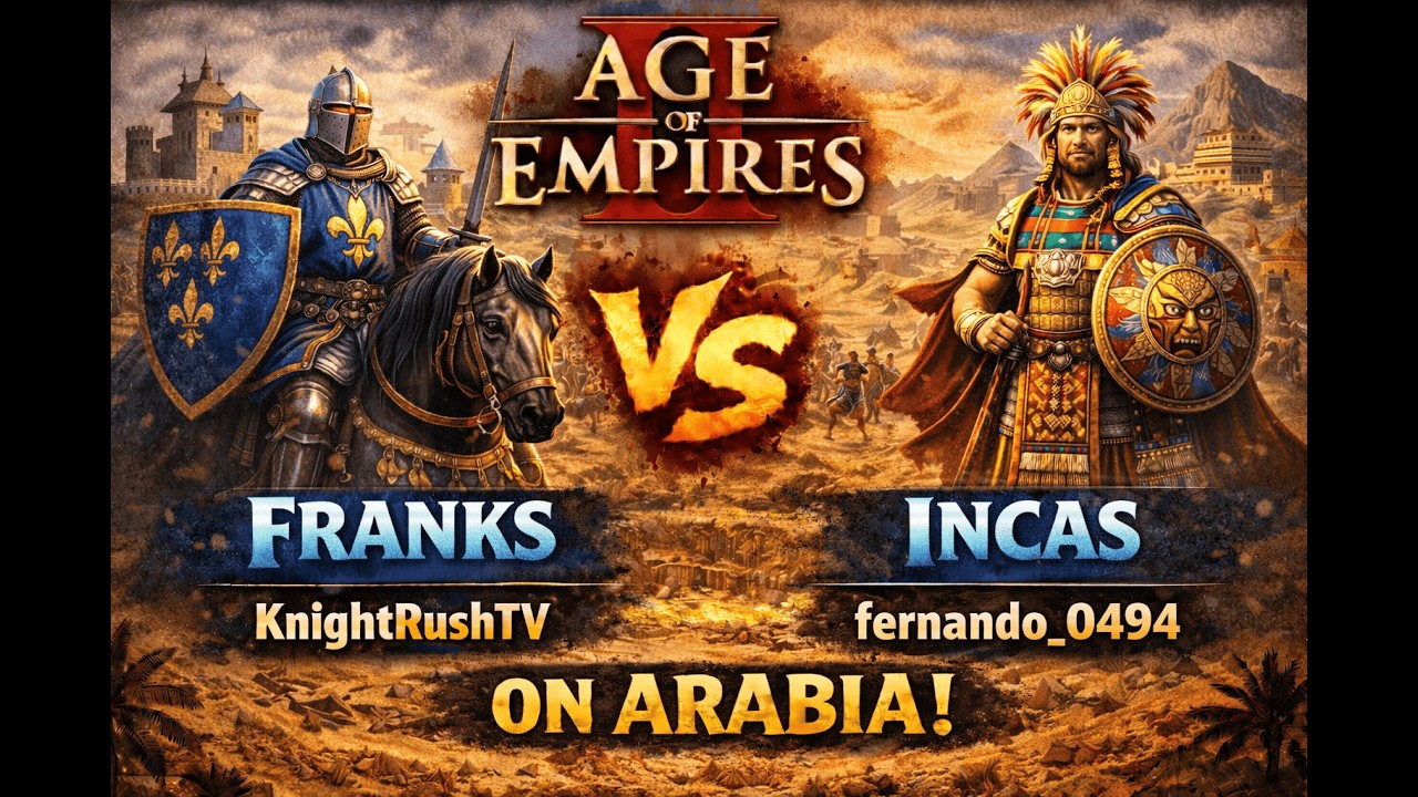 Franks vs Inca | 1v1 Arabia | vs fernando_0494 | AoE2