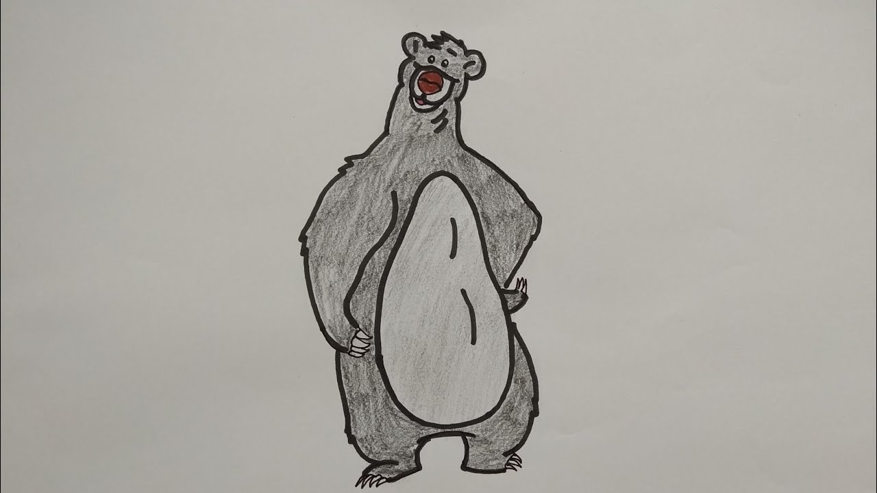 How to Draw Baloo | Jungle book |cartoon movie character | Step by step Tutorial for Beginners.