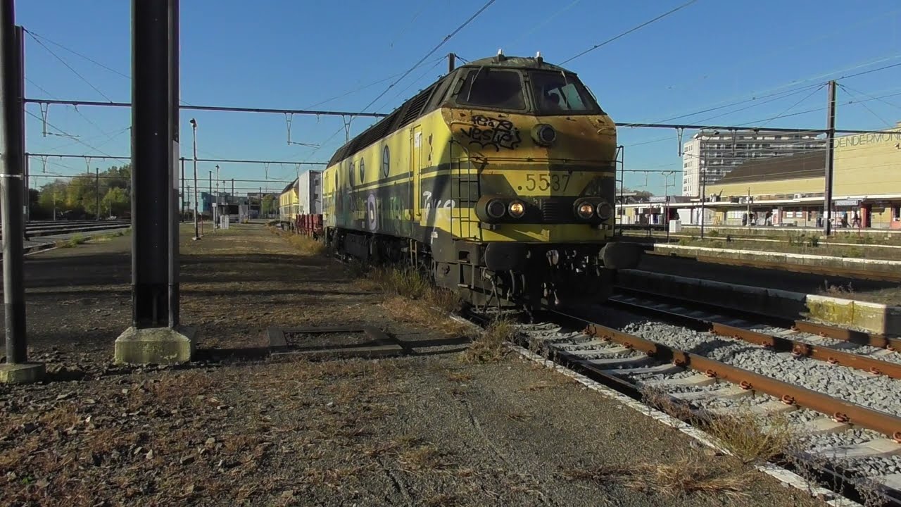 NMBS SNCB | HLD 55 | Infrabel / TucRail | Sandite Trein | Anno 2017 | Dendermonde Station | GM EMD