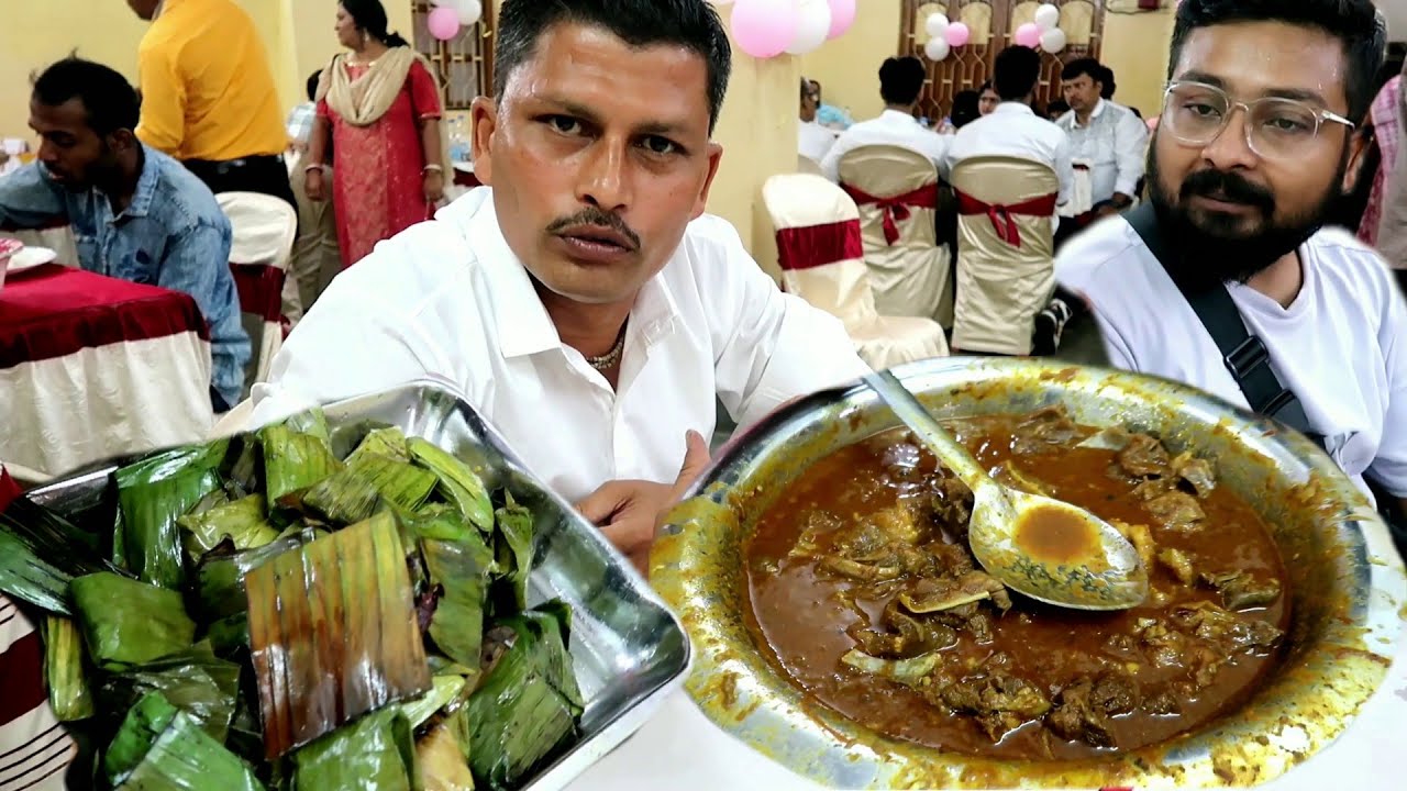 জন্মদিনে ভুড়ি ভোজ | Rice | Mutton | Vetki Paturi | Postor Bora | Echor Alu | Goopy Bagha Caterer