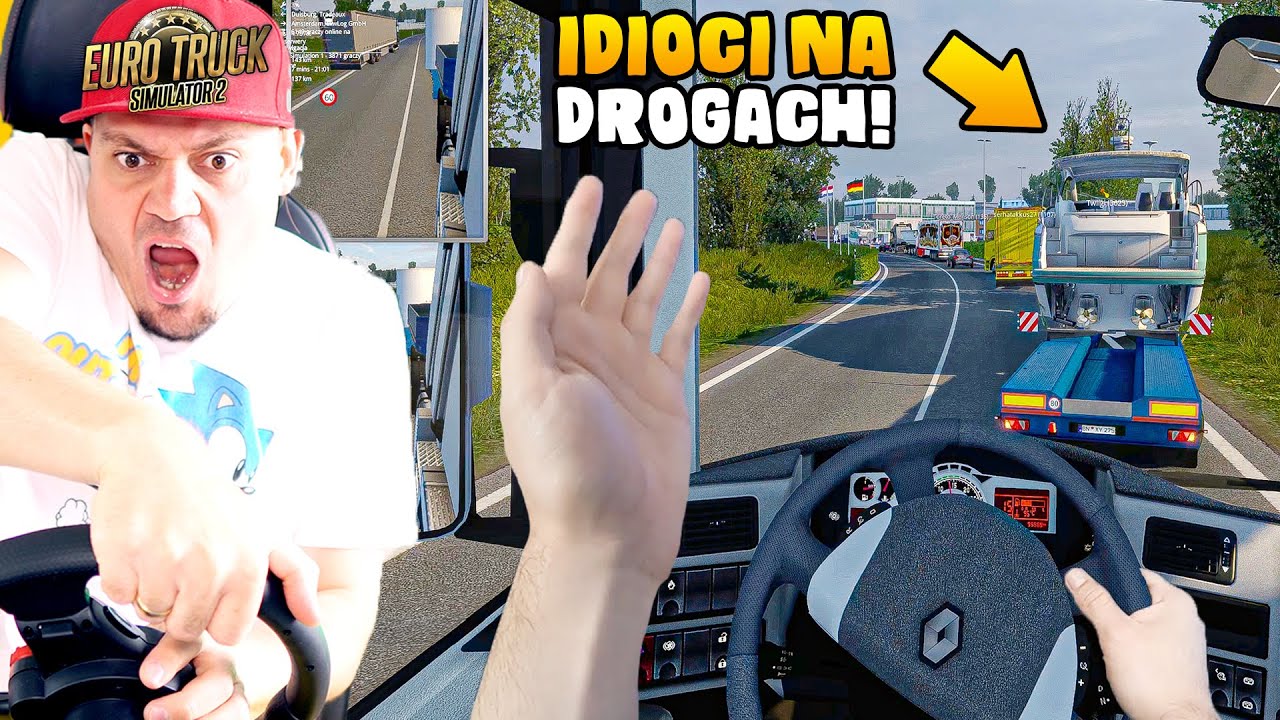 IDIOCI NA DROGACH NA SERWERZE 4000 LUDZI *chyba dostanę bana szybko też* 🚛 Euro Truck Simulator 2 MP