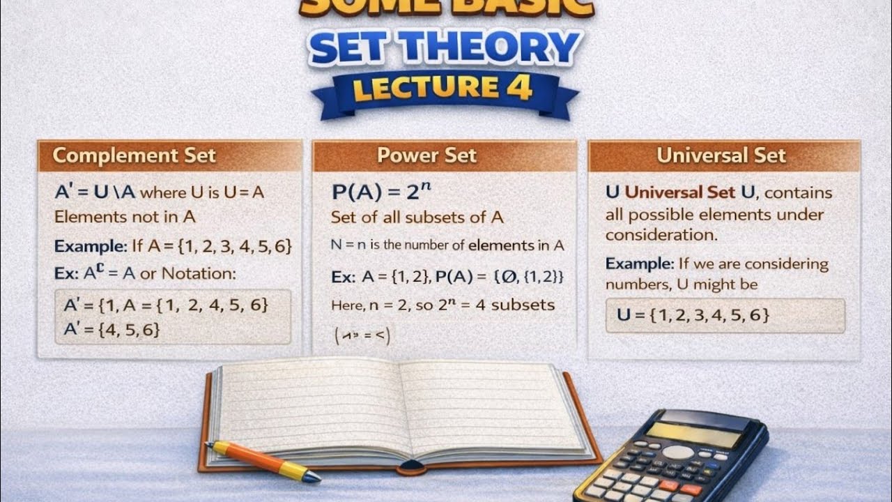 Complement set, Power set, Universal set lecture -4 B.sc,M.sc Mathematics| Higher maths 
