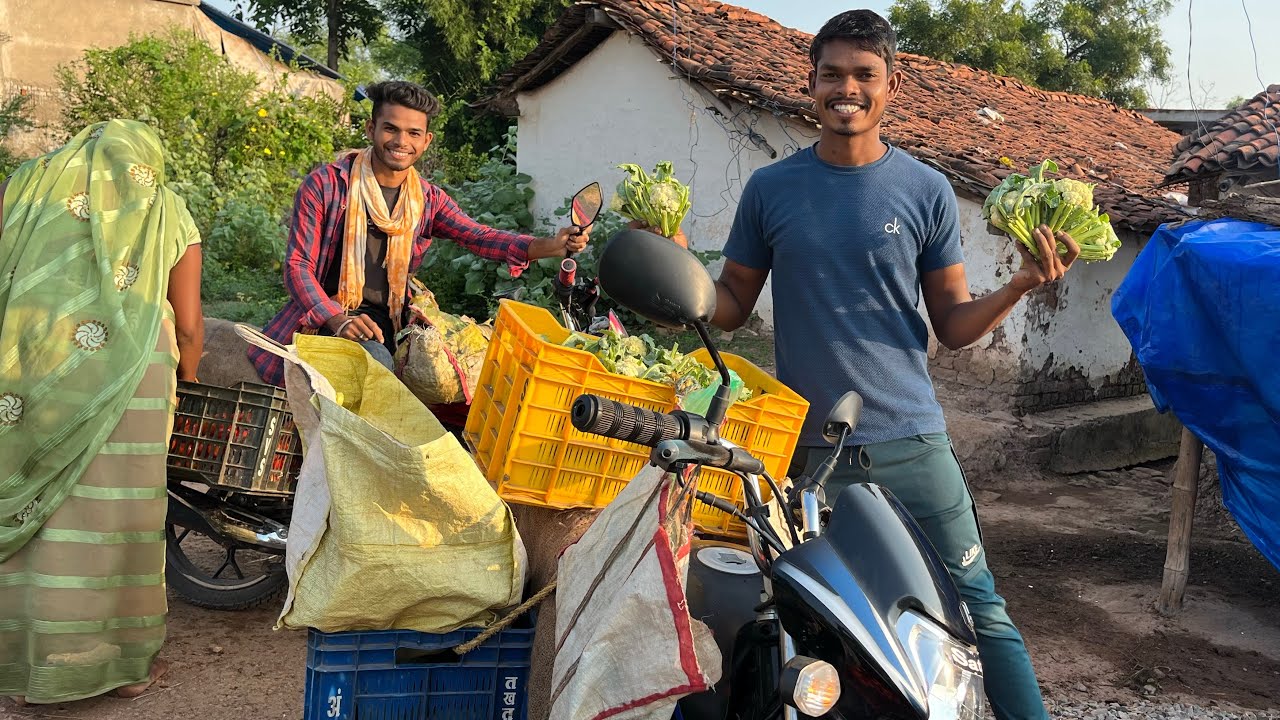Today I Am Selling This Cauliflower On Motorcycle How Much I Earned!!