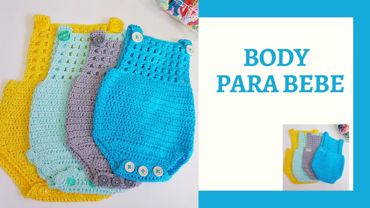 Body o Pelele Para Bebe Tejido a Crochet / Talla RN