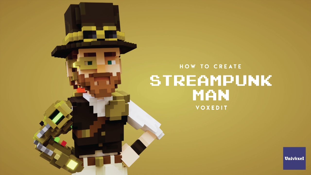 How to create STEAMPUNK MAN | voxEdit | Voxel art