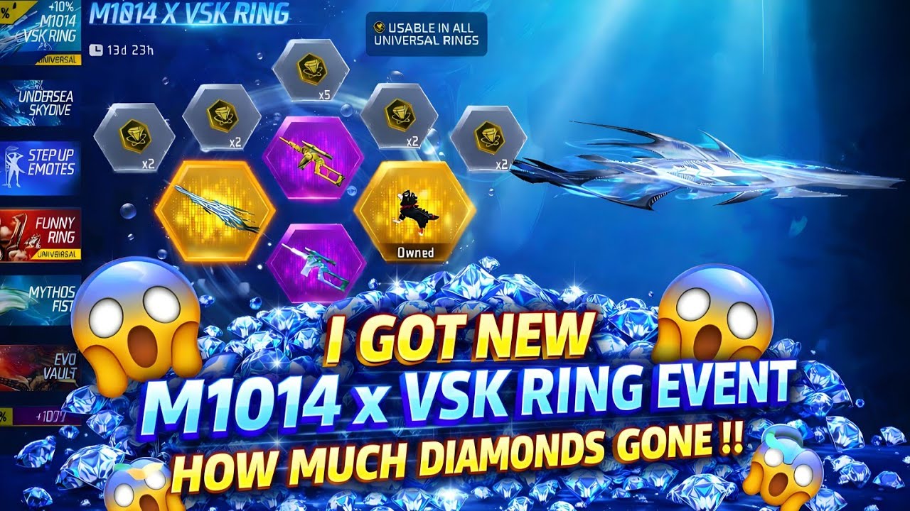 M1014 X VSK RING EVENT FREE FIRE 🔥 || FREE FIRE NEW RING EVENT UNLOCK 🤑|| FREE FIRE NEW EVENT TODAY