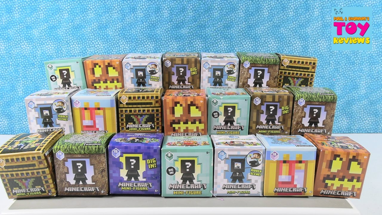 Minecraft Mini Figure Palooza Spooky Egyptian Grass Series Unboxing | PSToyReviews