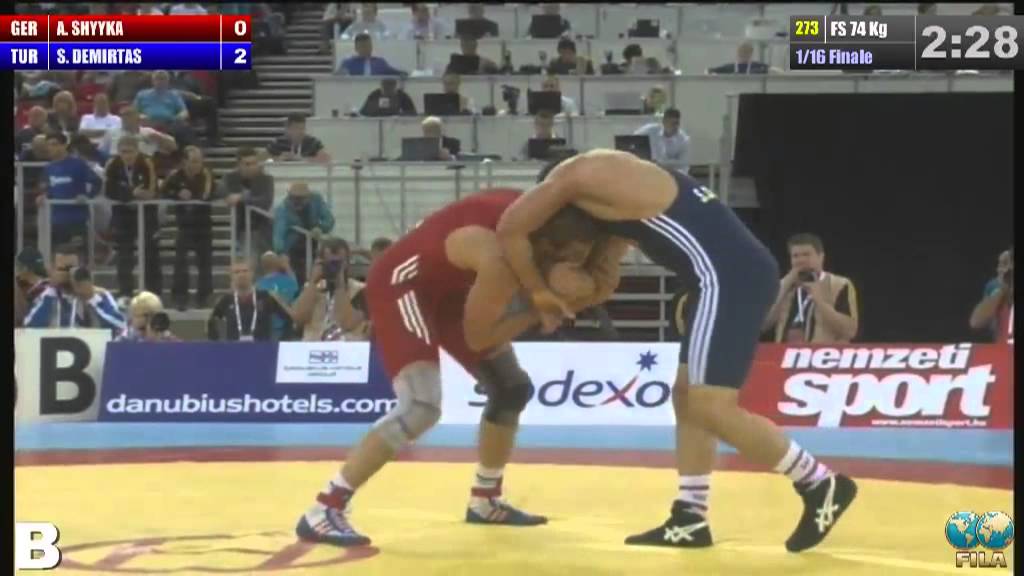 2013 WOCS 74kg Freestyle - 1/16 Finale Soner Demirtas (TUR) vs Andrey Shyyka (GER)