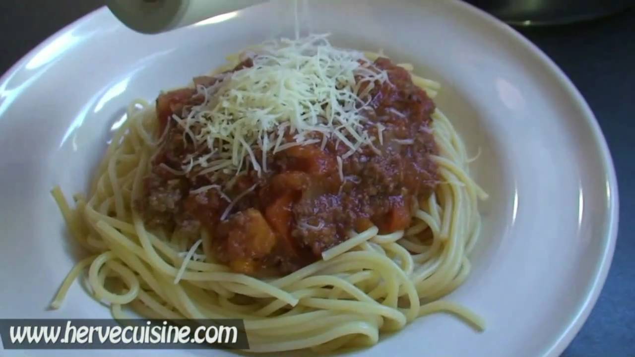 recette des spaguettis à la bolognaise par HervéCuisine