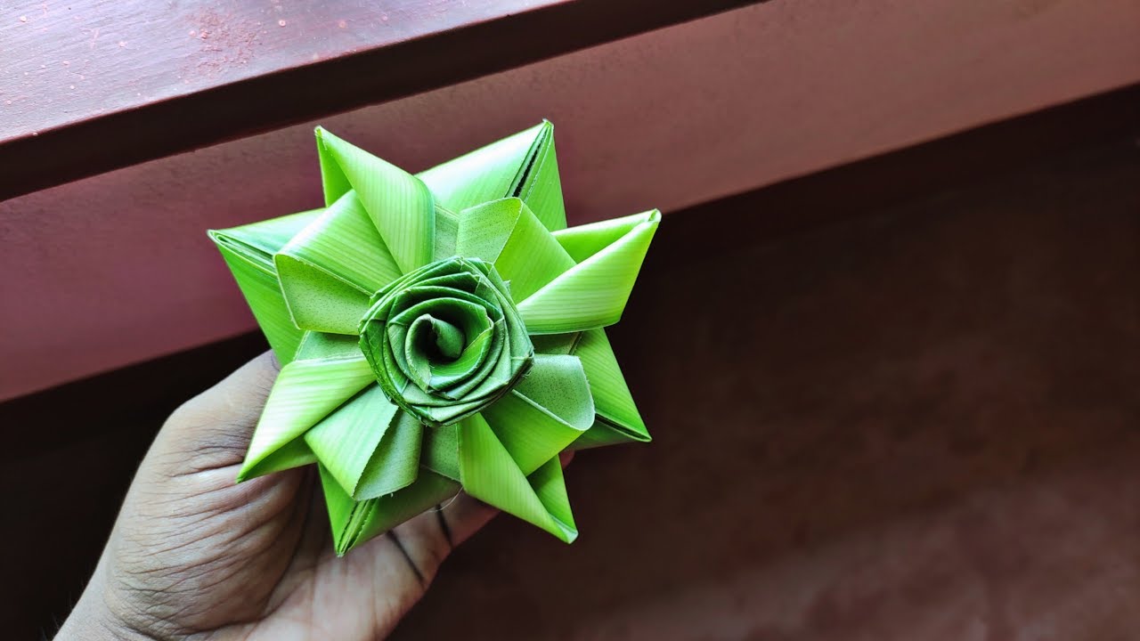 How to make flowers with coconut leaves?