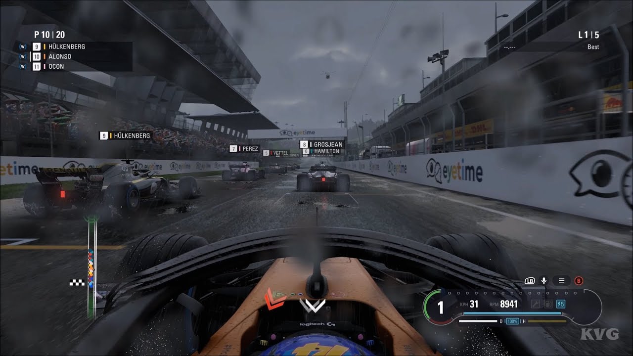 F1 2018 - Rain Gameplay (PC HD) [1080p60FPS]