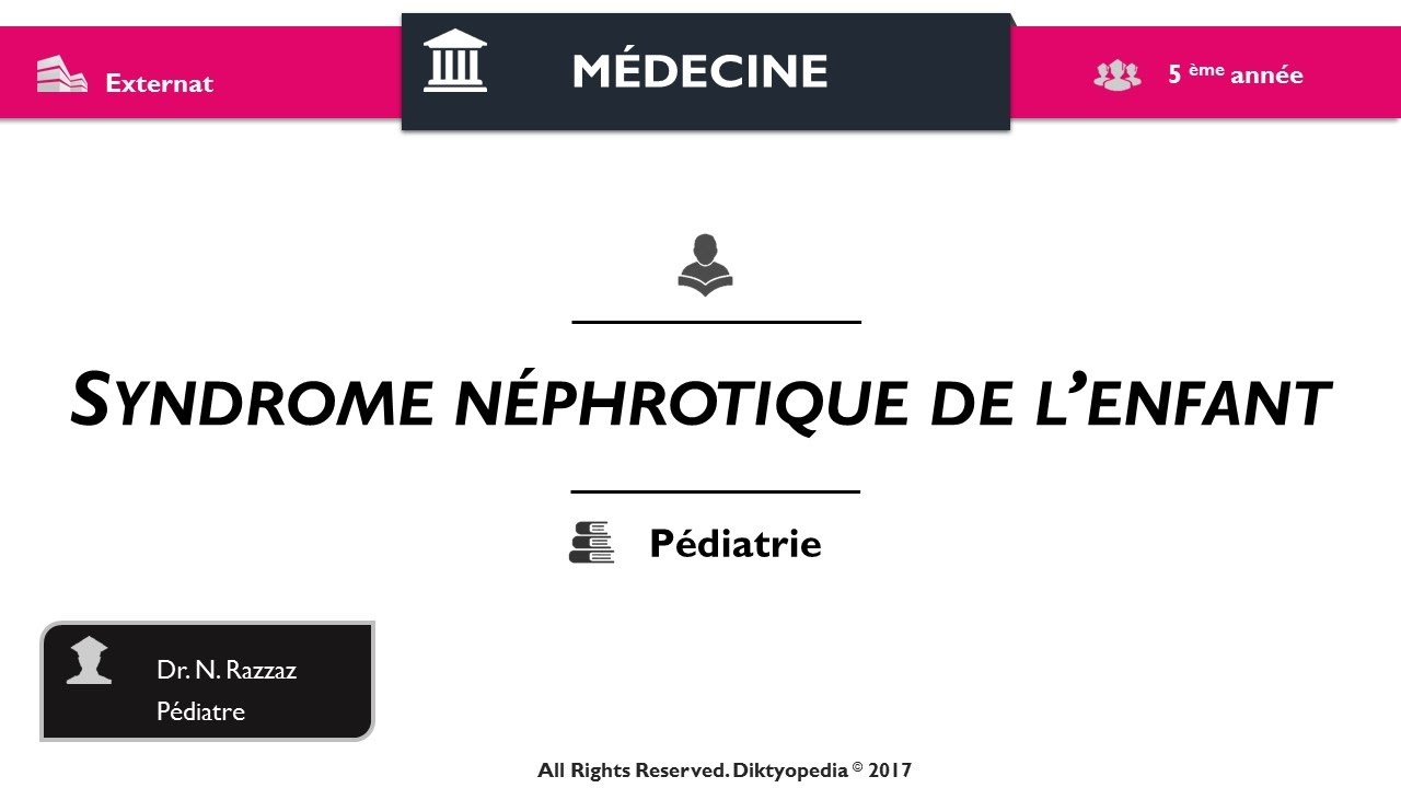 Syndrome néphrotique de l’enfant