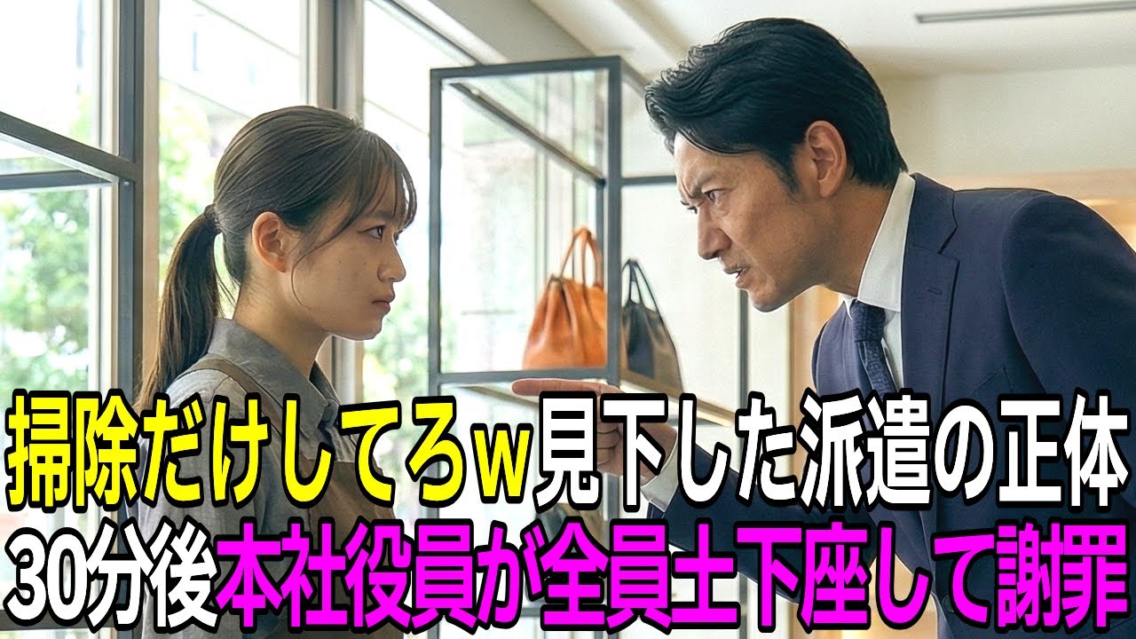 【衝撃】「掃除だけしてろｗ」見下した派遣の正体が…→30分後、本社役員たちが土下座する衝撃の末路【スカッとする話】【因果応報】【朗読】