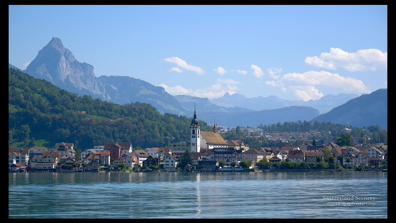 4K Arth-Goldau Zugersee Schwyz SWITZERLND アルプス山脈