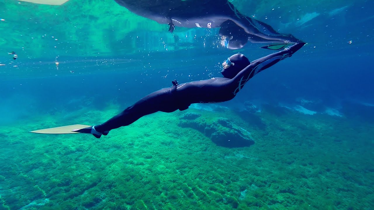 Monofin Freediving Underwater - Monopinna in Apnea - Lago di Cornino