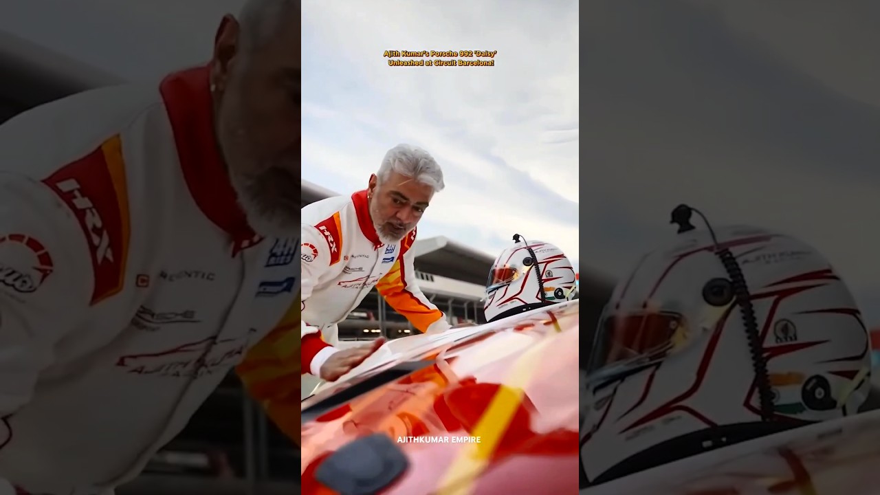 Ajith Kumar's Porsche 992 'Daisy' Unleashed at Circuit Barcelona! 💥🤯 #shorts #ajithkumar #ajith