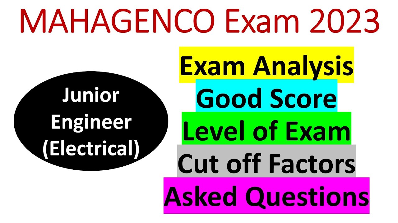 MAHAGENCO exam analysis |Mahagenco Junior engineer electrical exam analysis| mahagenco je electrical
