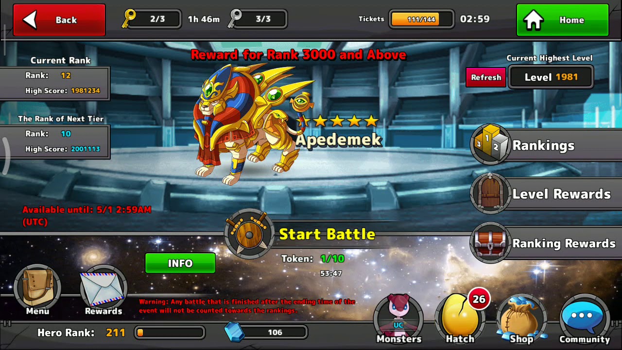 Neo Monsters ~ Ultimate Challenge Gatekeeper 2000 Super Easy Win With Excalibur Dragon